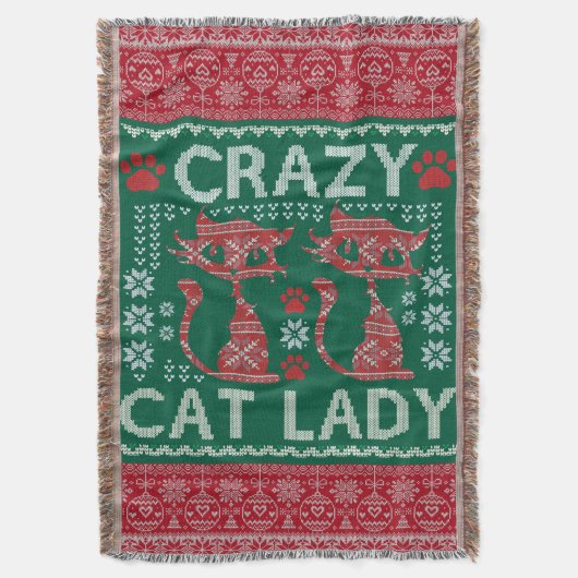 Lelijke Cat Lady Trui Deken Kerstcadeau (Voorkant Verticaal)