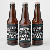 Lelijke Chanoeka Deck Hall met Matzo Ball Chanoeka Bier Etiket (Flessen)