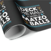 Lelijke Chanoeka Deck Hall met Matzo Ball Chanoeka Cadeaupapier (Rol Hoek)