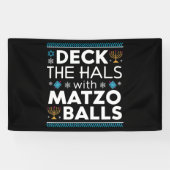 Lelijke Chanoeka Deck Hall met Matzo Ball Chanoeka Spandoek (Horizontaal)