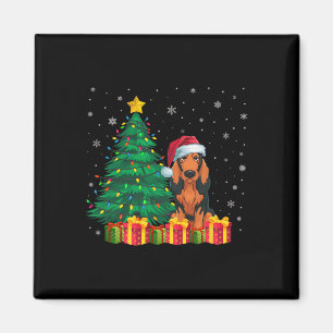 Lelijke Coonhound Santa Hat Kerstverlichting Honde Magneet