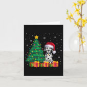 Lelijke Dalmatische Kerstman Hoed Kerstverlichting Kaart (Gele Bloem)