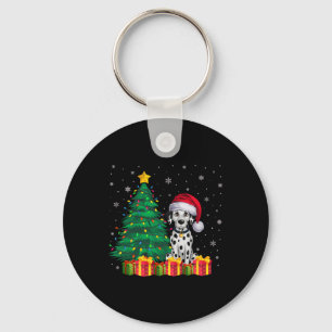 Lelijke Dalmatische Kerstman Hoed Kerstverlichting Sleutelhanger