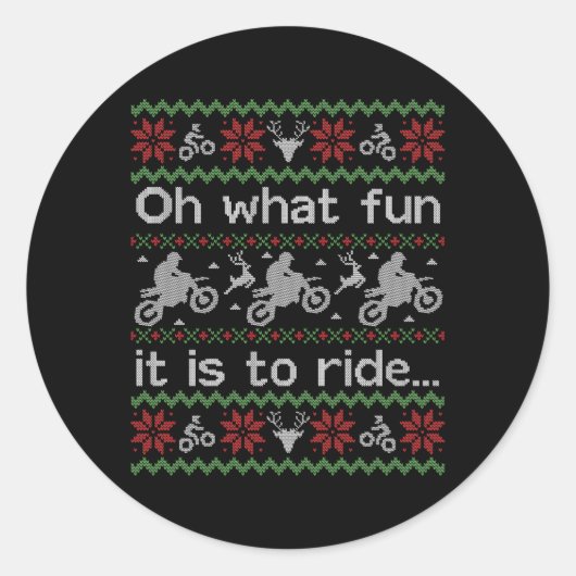 Lelijke Dirt Bike Motorcycle Ronde Sticker (Voorkant)