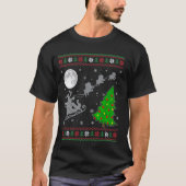 Lelijke Engelse Bulldog Xmas Tree Santa Riding Eng T-shirt (Voorkant)