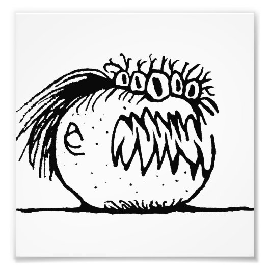 Lelijke fantasiemonstertekening foto afdruk (Voorkant)