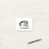 Lelijke fantasiemonstertekening post-it® notes (Op bureau)