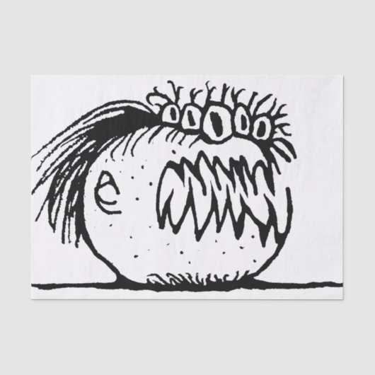 Lelijke fantasiemonstertekening tissuepapier (Voorkant)