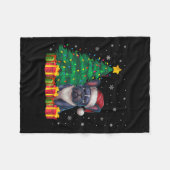 Lelijke Franse Bulldog Santa Hat Kerstverlichting  Fleece Deken (Voorkant (Horizontaal))