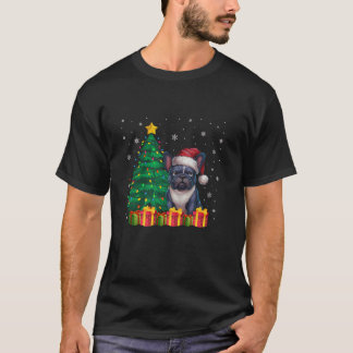 Lelijke Franse Bulldog Santa Hat Kerstverlichting  T-shirt