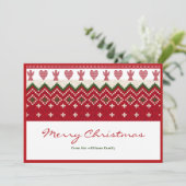 Lelijke gebreide trui Hygge Angels Hearts Kerstmis Feestdagenkaart (Staand voorkant)