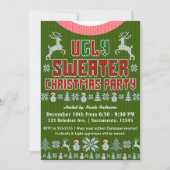 Lelijke Gebreide Trui Kerstfeest Rood & Groen Kaart (Voorkant)