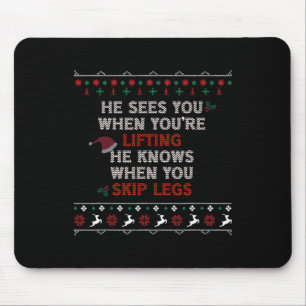 Lelijke Grappige Kerst Trui Stijl Tillen Fitness Muismat