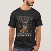 Lelijke Grote Deen Rendier Kerstboom Lichten XMA T-shirt (Voorkant)