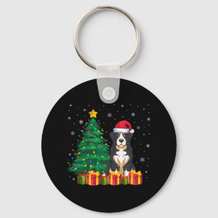 Lelijke Grote Zwitserse Berg Santa Hat Xmas Lights Sleutelhanger