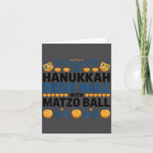Lelijke Hanukkah-dekhal met Matzo-ball Chanukah Kaart