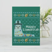 Lelijke Hanukkah Llama Llamakkah Kaart (Staand voorkant)