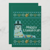Lelijke Hanukkah Llama Llamakkah Kaart (Voorkant / Achterkant)