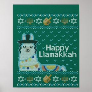 Lelijke Hanukkah Llama Llamakkah Poster
