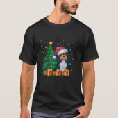 Lelijke Havanese Santa Hat Christmas Lights Honden T-shirt (Voorkant)