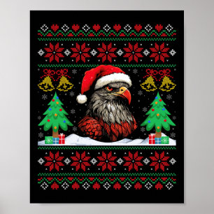 Lelijke havik kerstman hoed Kerstmis Boom havik Ke Poster