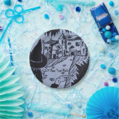 lelijke heks knarled hand spookt huis halloween papieren bordje (Feest)