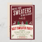 Lelijke & heldere kerst trui wedstrijd Xmas Party Kaart (Voorkant / Achterkant)