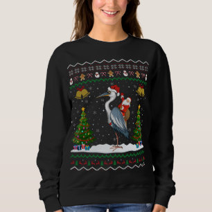 Lelijke Heron Vogel Xmas Gift Santa Riding Heron C Trui