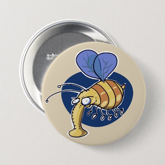 lelijke hommel grappige cartoon ronde button 7,6 cm (Voorkant /achterkant)