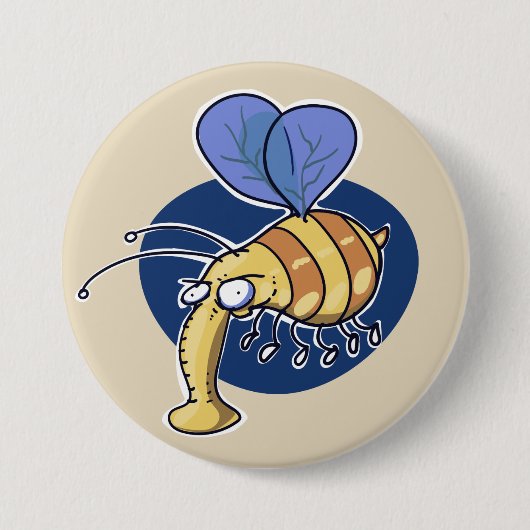 lelijke hommel grappige cartoon ronde button 7,6 cm (Voorkant)