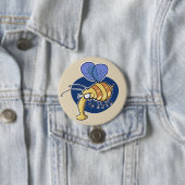 lelijke hommel grappige cartoon ronde button 7,6 cm (In situ)