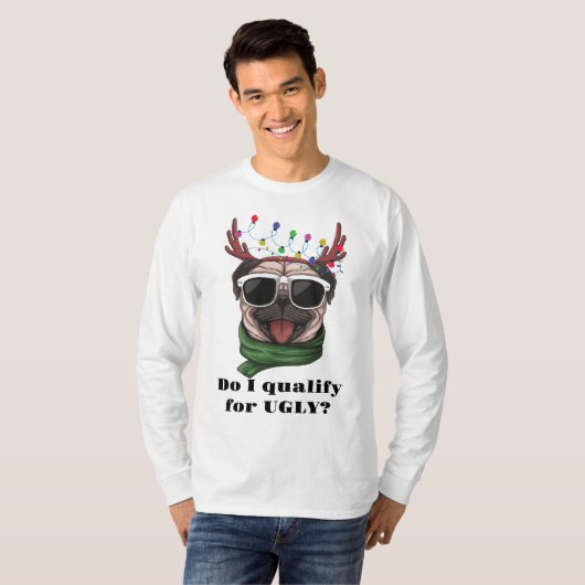 Lelijke hond Gezicht String Lights Zonnebril Antle T-shirt (Voorkant volledig)