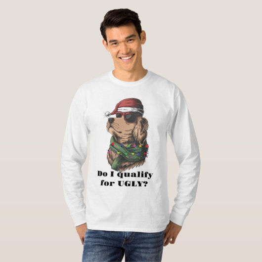 Lelijke hond Gezicht String Lights Zonnebril T-shirt (Voorkant volledig)