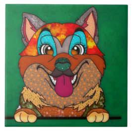 Lelijke hondshond met keramische tegels tegeltje