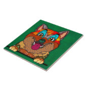 Lelijke hondshond met keramische tegels tegeltje (Zijkant)