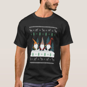 Lelijke kabouter in het bos t-shirt