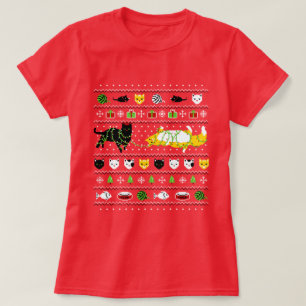 Lelijke kat trui kerst t-shirt