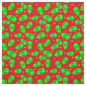 Lelijke kerst alien rode sterren stof (Swatch)