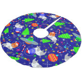 Lelijke kerst Alien Santa Dog Cat Kerstboom Rok (Gekanteld)