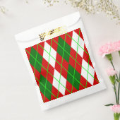 Lelijke kerst argyle plaid retro bedankzakje (Gezegeld)