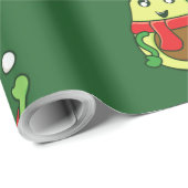 Lelijke kerst avocado kerstman feestelijk cadeaupapier (Rol Hoek)
