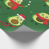 Lelijke kerst avocado kerstman feestelijk cadeaupapier (Hoek)