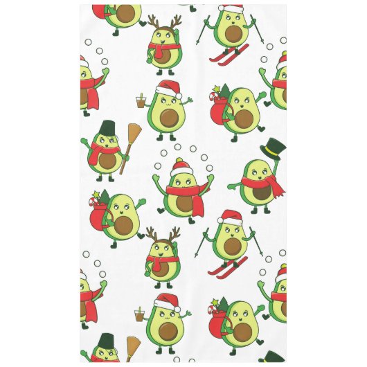 Lelijke kerst avocado kerstman feestelijk tafelkleed (Voorkant)