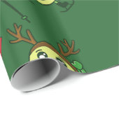 Lelijke kerst avocado ski kerstman cadeaupapier (Rol Hoek)