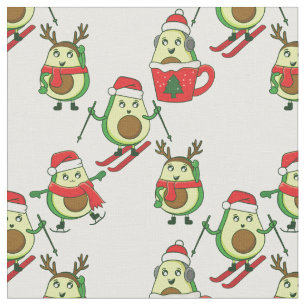 Lelijke kerst avocado ski kerstman stof