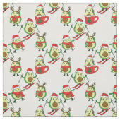 Lelijke kerst avocado ski kerstman stof (Swatch)