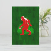 lelijke kerst bigfoot yeti kerstbomen uitnodiging (Staand voorkant)