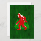 lelijke kerst bigfoot yeti kerstbomen uitnodiging (Voorkant / Achterkant)