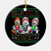 Lelijke kerst bowling lover bowlers rollen met m keramisch ornament (Voorkant)
