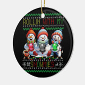 Lelijke kerst bowling lover bowlers rollen met m keramisch ornament (Links)